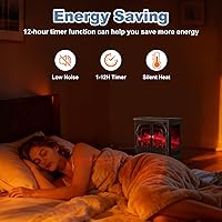 Vista 6 de DUMOS Calentador eléctrico de chimenea, estufa eléctrica independiente de 26 pulgadas con efecto de llama 3D y control remoto, estufa moderna