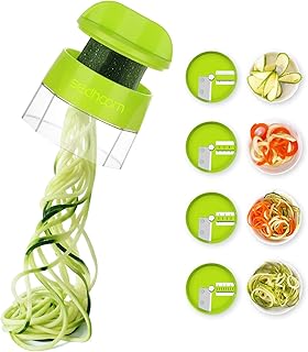 Zucchini Spiraler Veggie Spiralizer Sedhoom 4 in 1 Spiralizer Noodle Maker Vegetable Spiralizer Handheld Spiralizer Spiral...