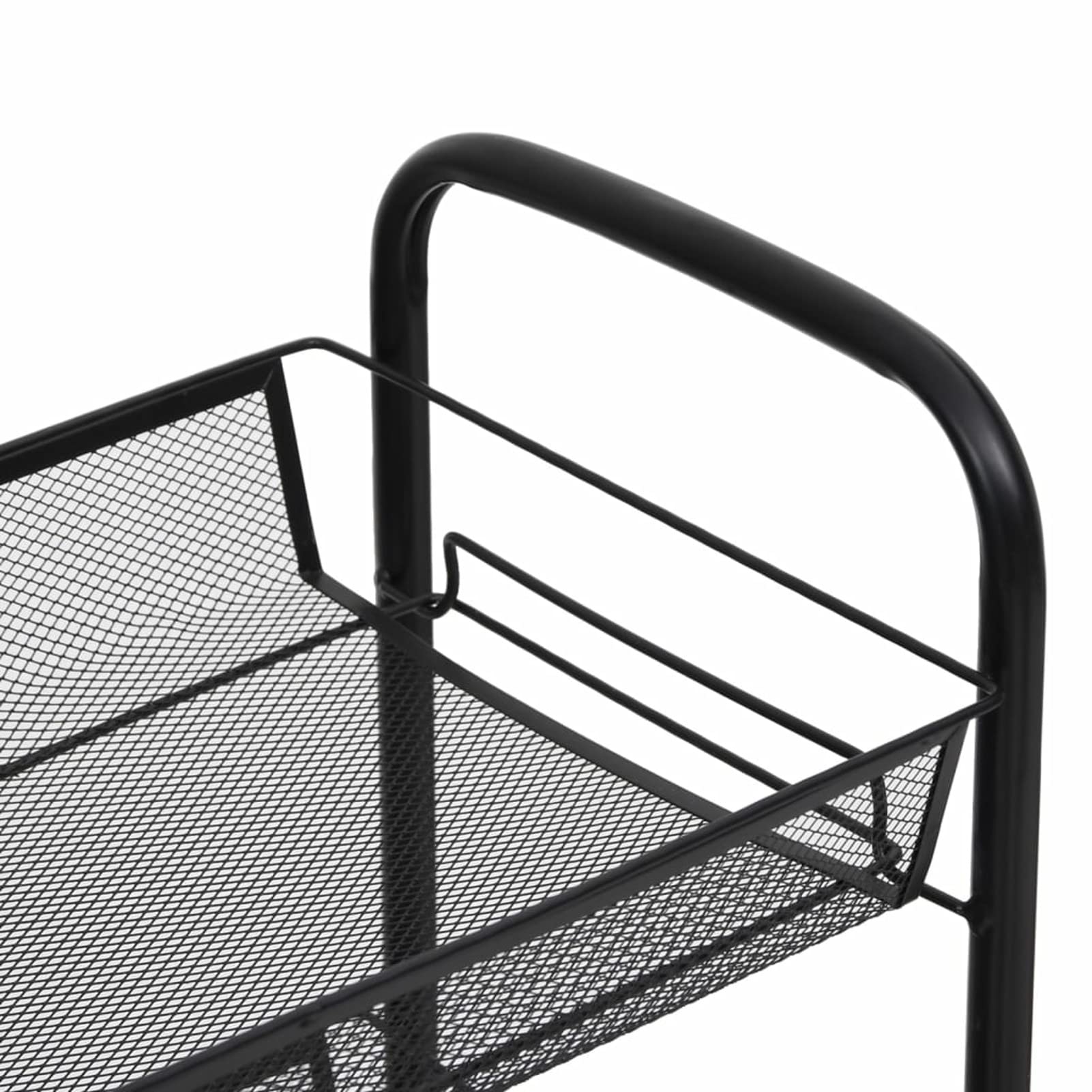 Chariot de Cuisine à 4 Niveaux Noir 46x26x85 cm Fer,Panier A Roulette Cuisine,Casiers Et Supports De Cuisine