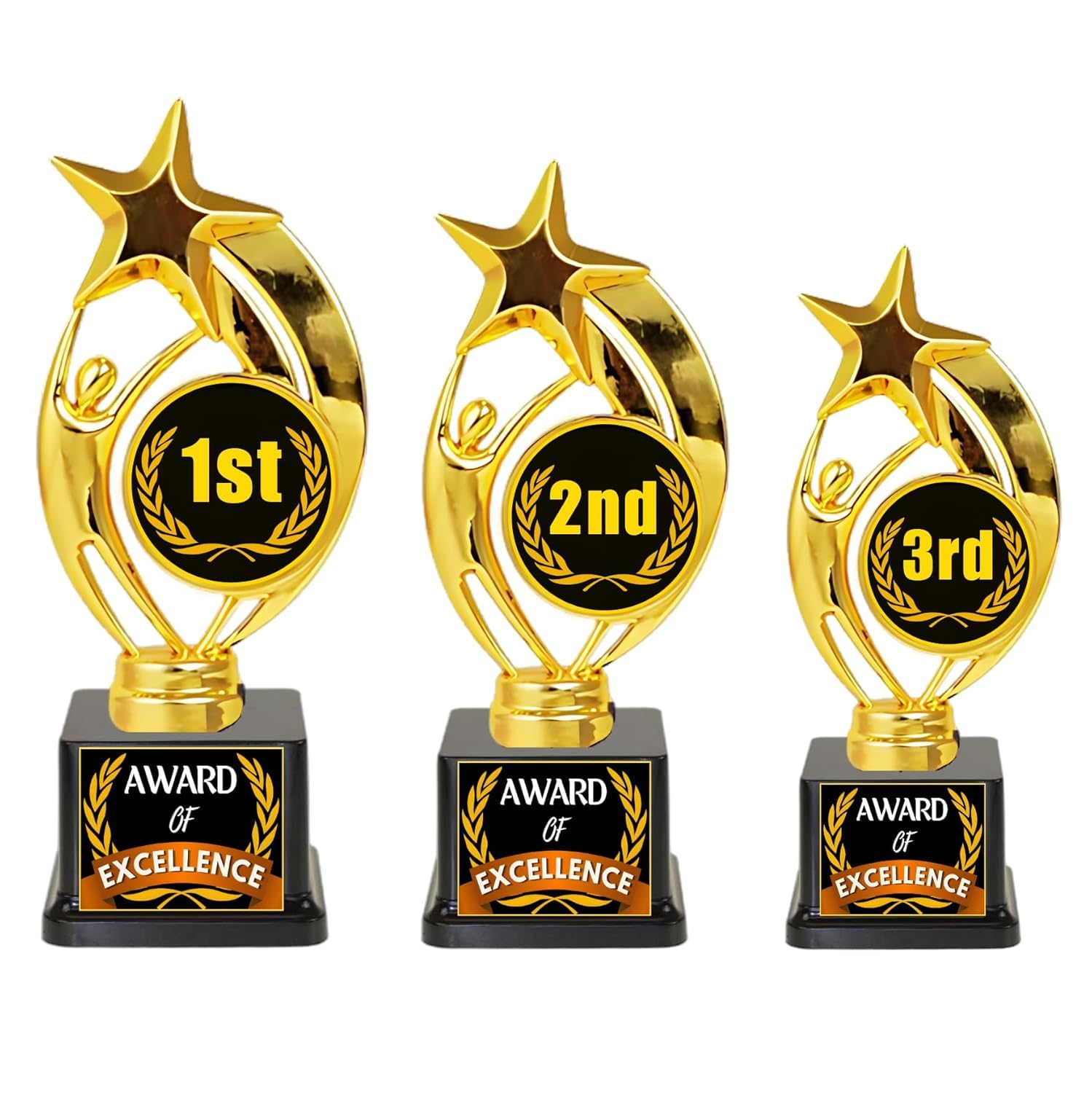 Kesora® - Set of 1st, 2nd & 3rd Trophy Award | Custom Logo for Events and Functions (18 cm, 20 cm, 22 cm)-image-47