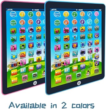 Kids Learning Pad/Tablet Interactive Toddler Toys with Words Numbers Alphabets Music English Electronic Educational Toy for Preschool Boys & Girls 2 3 4 5 6Years Old(Pink)