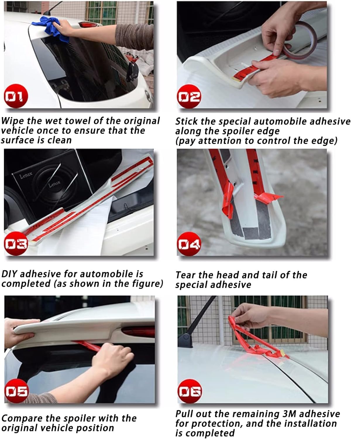 HARIN Auto Spoiler Posteriori per Peugeot 208 II/208 I/208 GT/e-208 P21 A9 CC CA 5-Door/3-Door 2012-2024, Anticorrosione AntiGraffio Spoiler Posteriori Alettone Accessori Auto,A/ABS