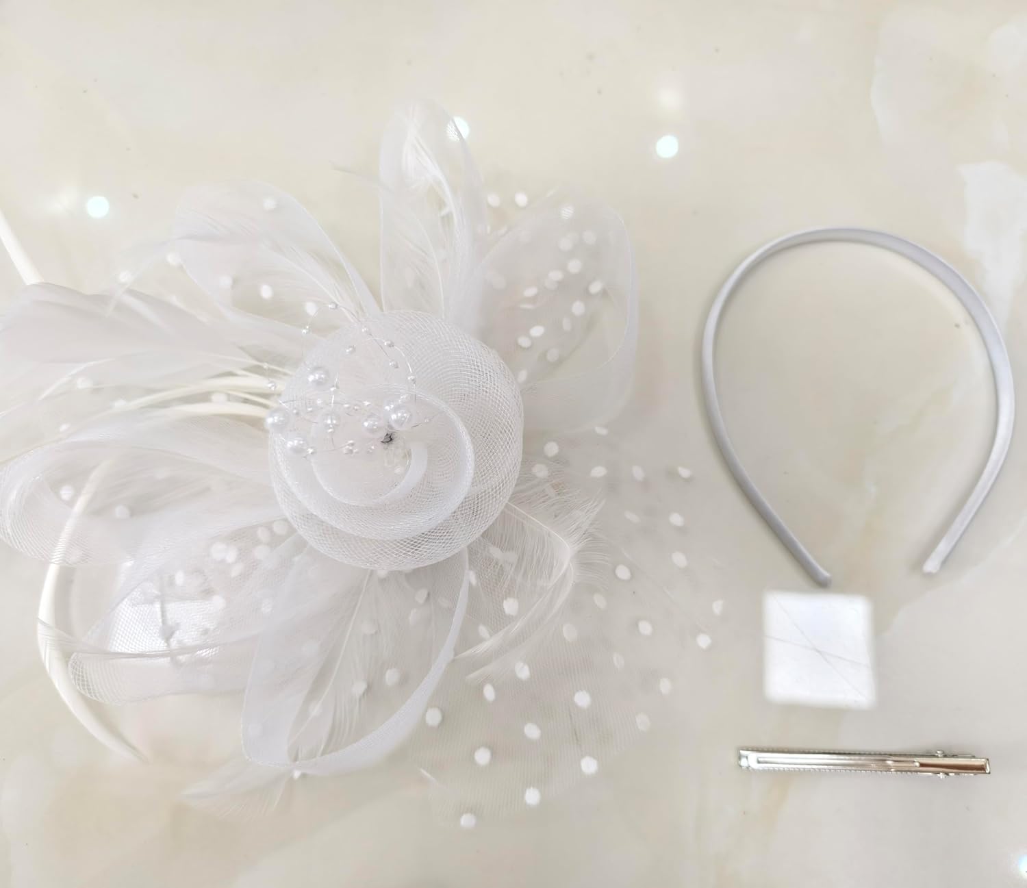 Fascinators Hat Women Tea Party Headband Flower Cocktail Mesh Feathers Hair Clip Kentucky Derby Hat Wedding - Image 2