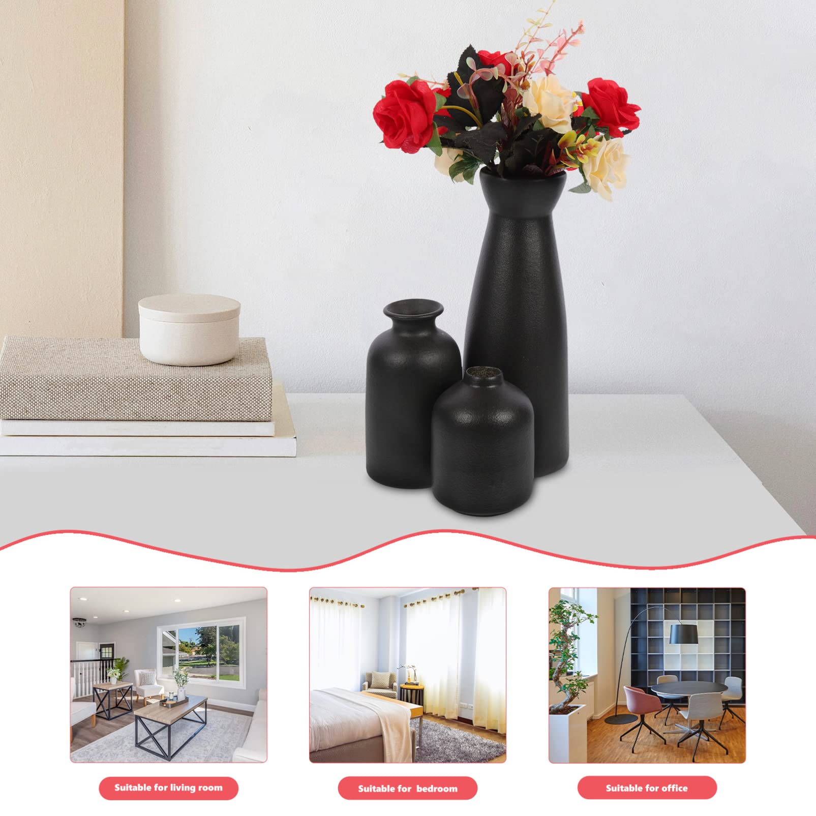 Yardwe Vaso in Ceramica Per Fiori Vaso Per Fiori in Ceramica Piccolo Per Centrotavola Moderno Per Arredamento Casa