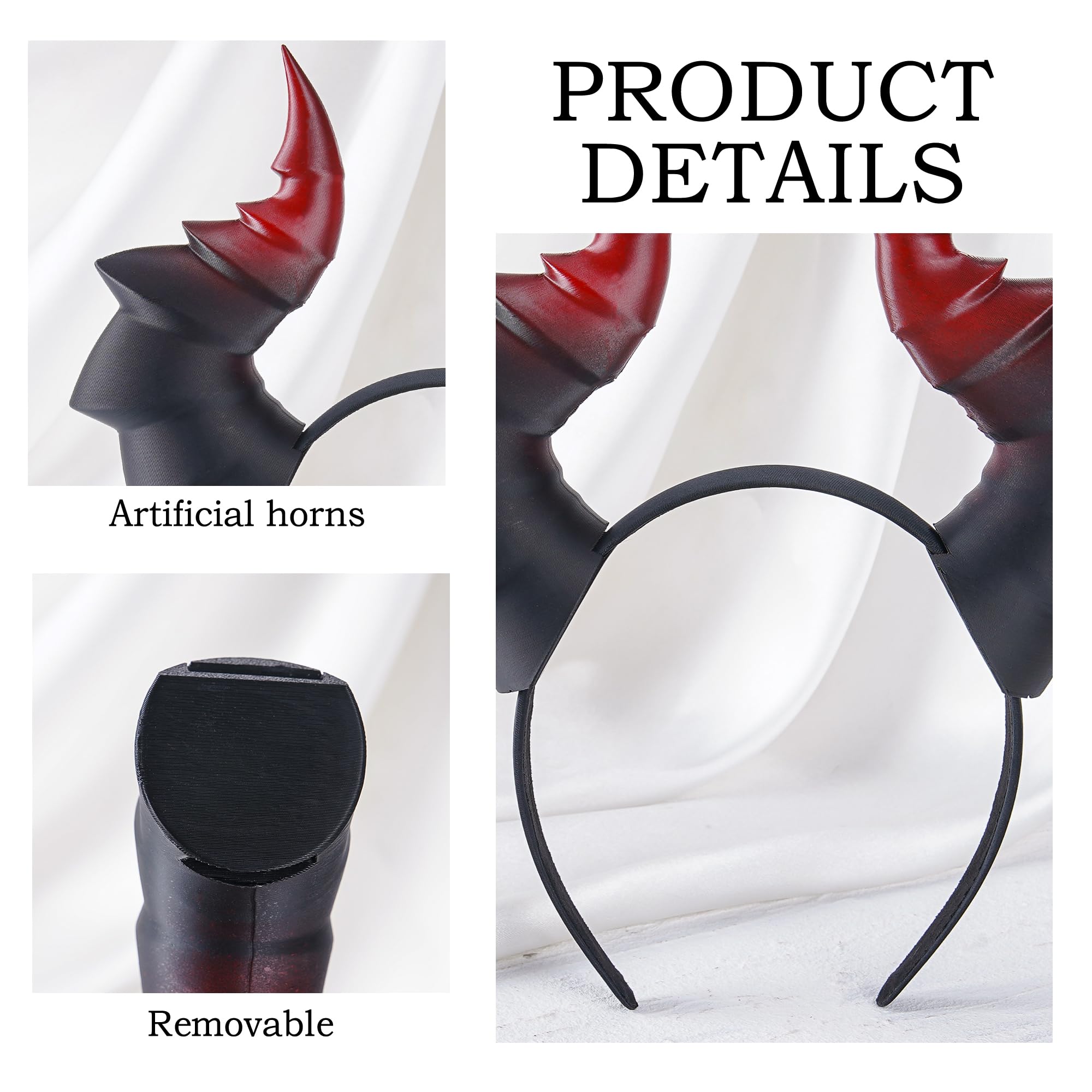 Devil Horns Headband for Adult - 3D Devil Horns Headband for Halloween Costume Party Dress up Cosplay Renaissance