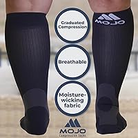 Vista 4 de Mojo A601R - Calcetines de compresión médica para mujeres y hombres, 20-30 mmHg, hasta la rodilla para dolor y circulación de venas, A601R