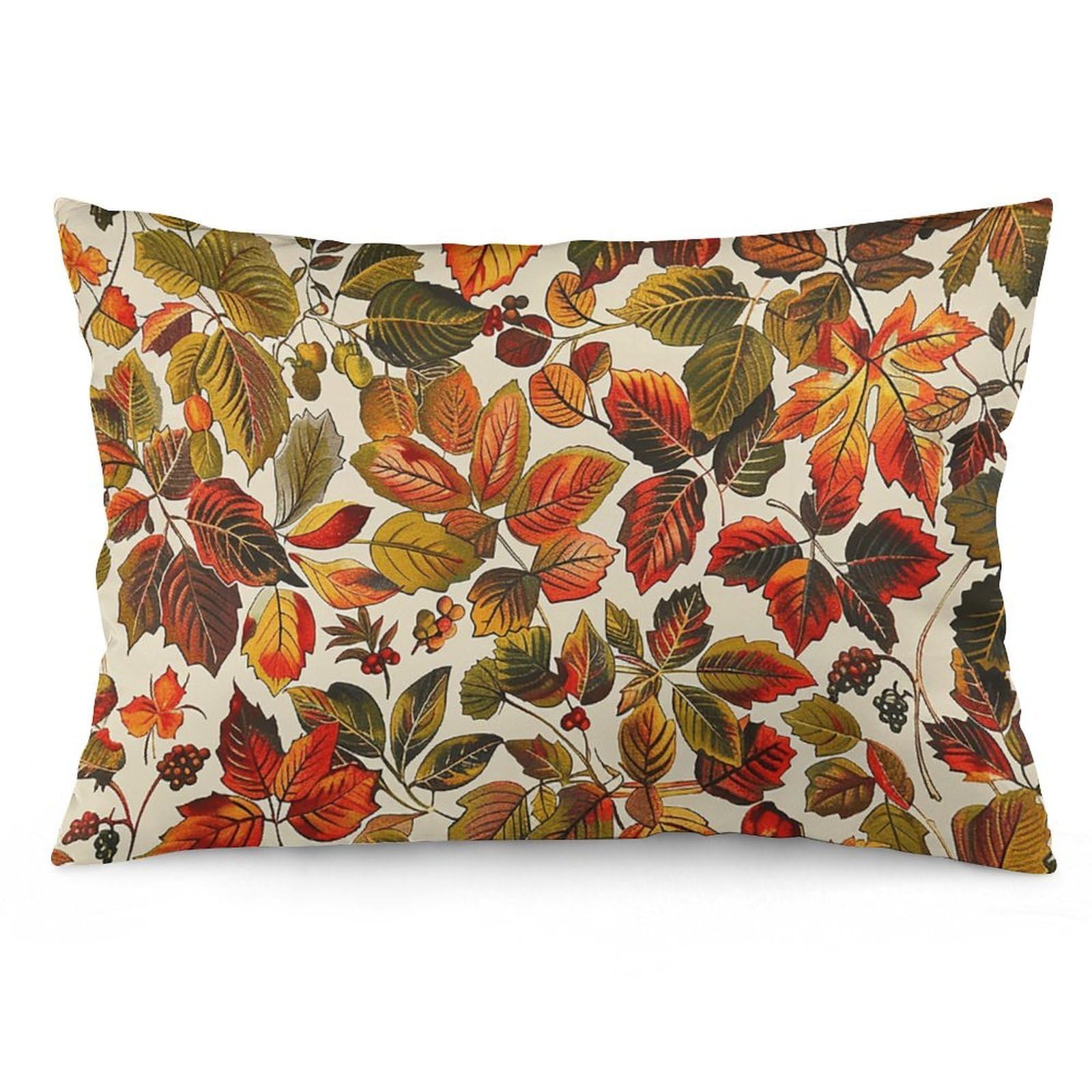 NTVOWPZO 2 Pack Decoration Throw Pillow Covers 20"x30" Pillowcases Covers Leaves and Berries Pillowcases Modern Farmhouse Home Decor Sofa Cushions Covers for Couch Bed Living Room