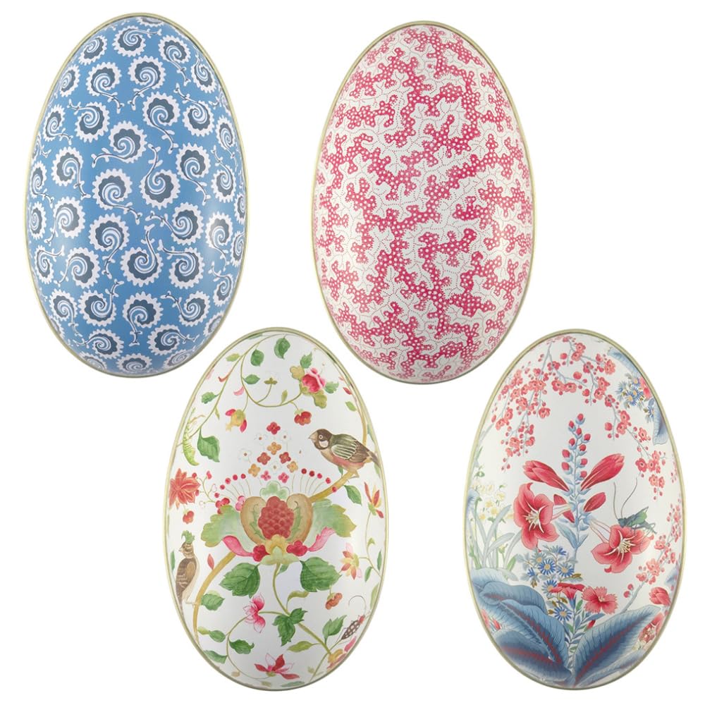 That's Crackers Set of Four | Two Part Fillable Tin Easter Egg | Sanderson | Flat Base | 11cm