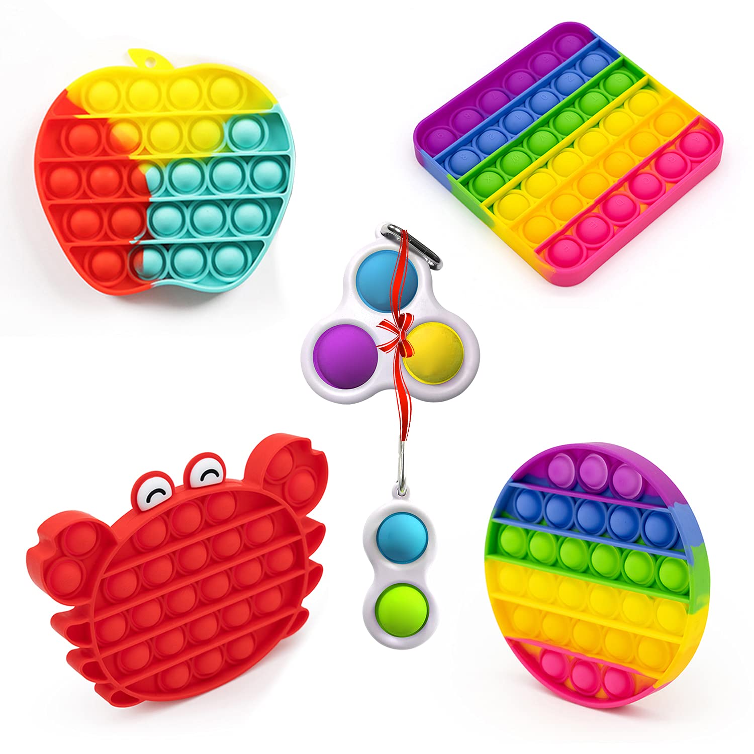 GOODONE2 | 6 Pcs Fidget Toys Set, Relieves Stress and Anxiety Fidget Toy for Children Adults, Special Toys Assortment for Birthday Party Favors, Classroom Rewards Prizes, Carnival (Design 2)