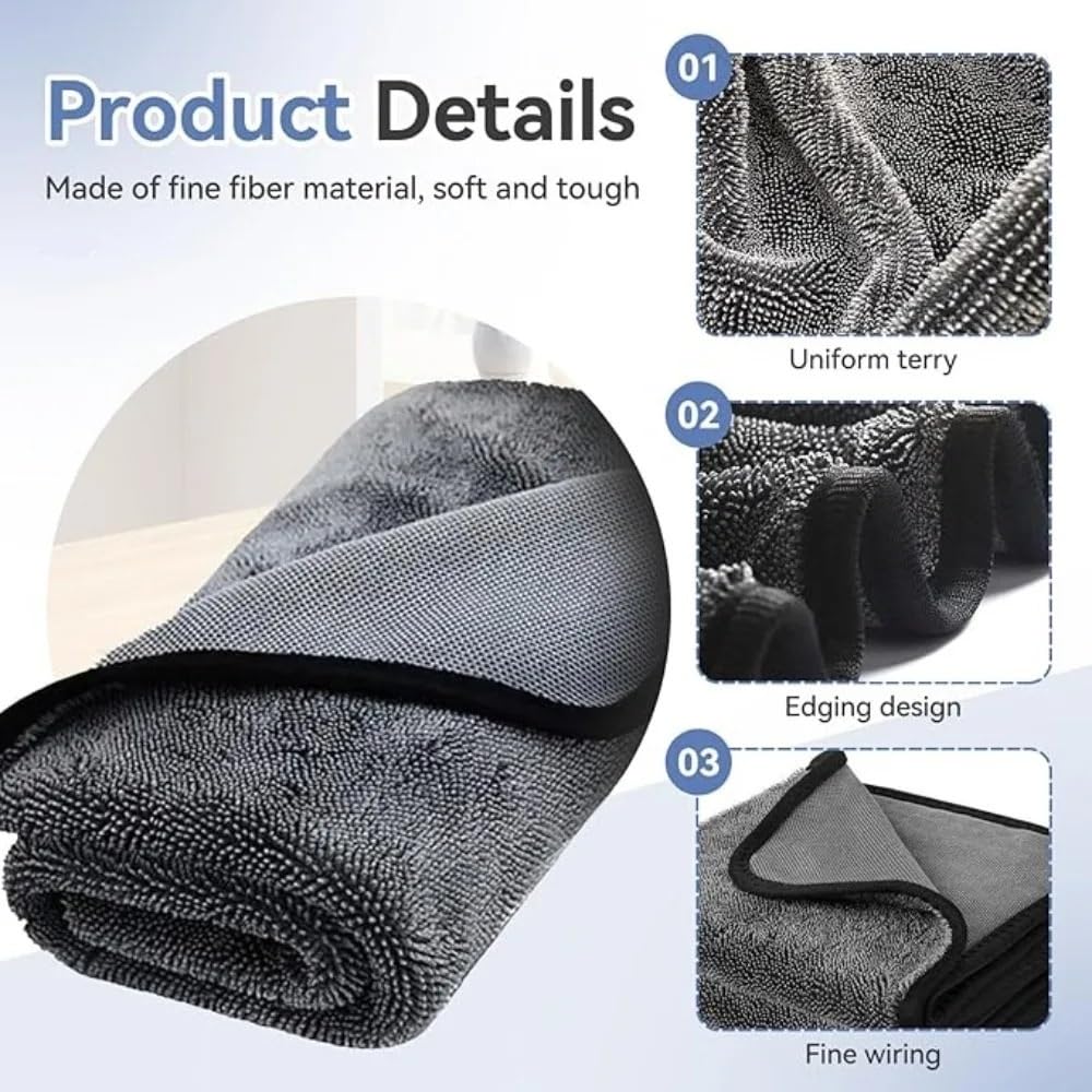1-10 Uds. 40X40/60cm Toallas de Microfibra Suministros de Limpieza de Cocina for Coche(40x40cm-3Pcs)
