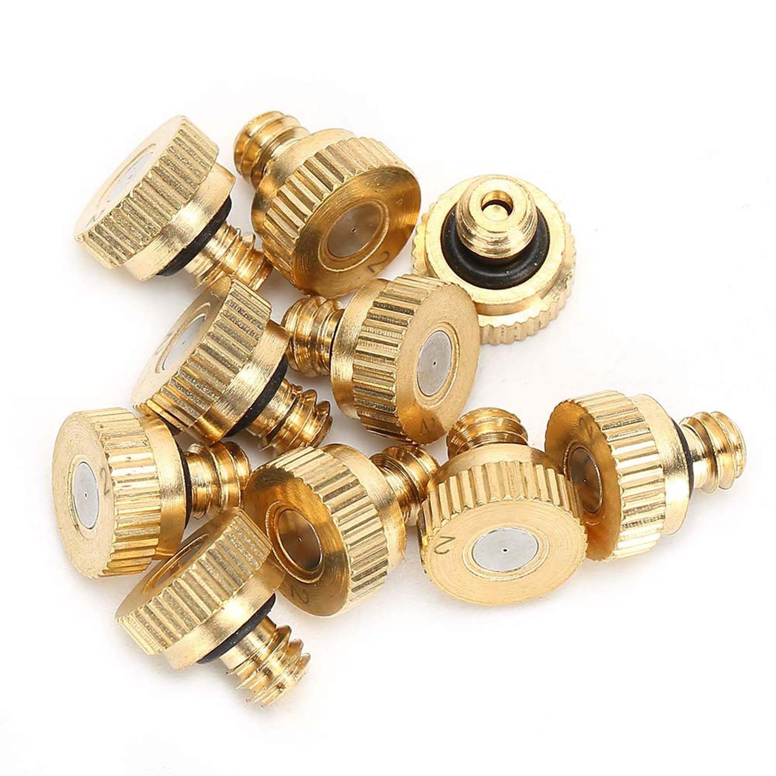 PUAISJN Brass Misting Nozzles, Brass Low Pressure Atomizing Nozzle Humidification Dust Control 0.1-0.8mm Aperture(30 Pieces,Aperture0.3mm)