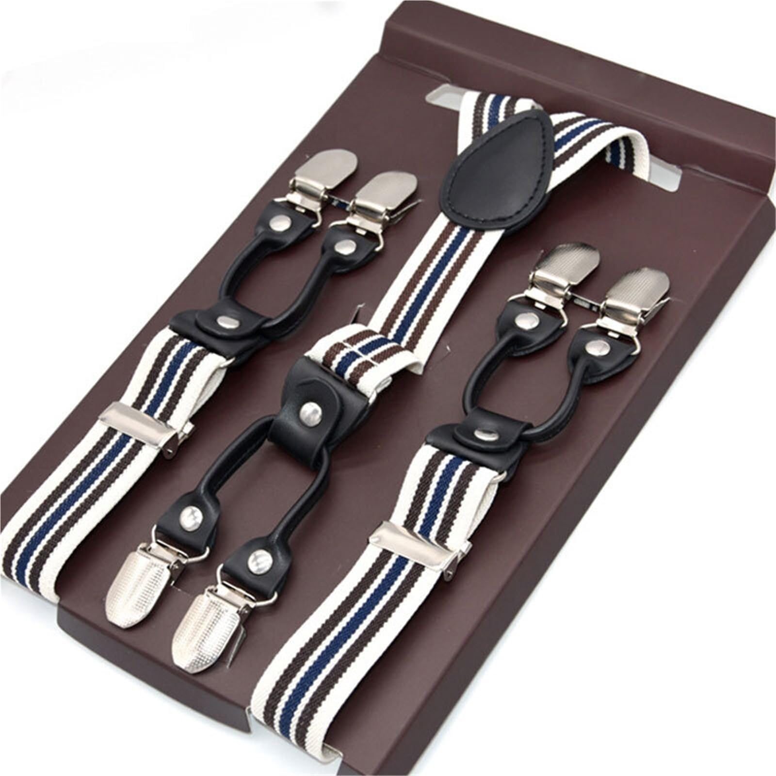 Tirantes for adultos, correa de hombro elástica ajustable, tirantes negocios for boda en forma Y con seis clips para trajes y ropa formal