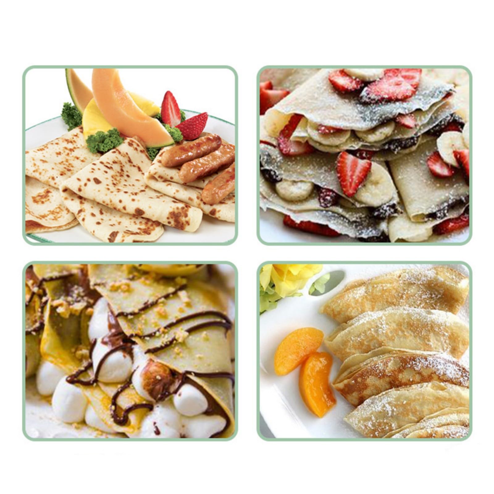 Strumento rotante per crepes e waffle perfetti, con struttura in acciaio antiruggine e manico ergonomico
