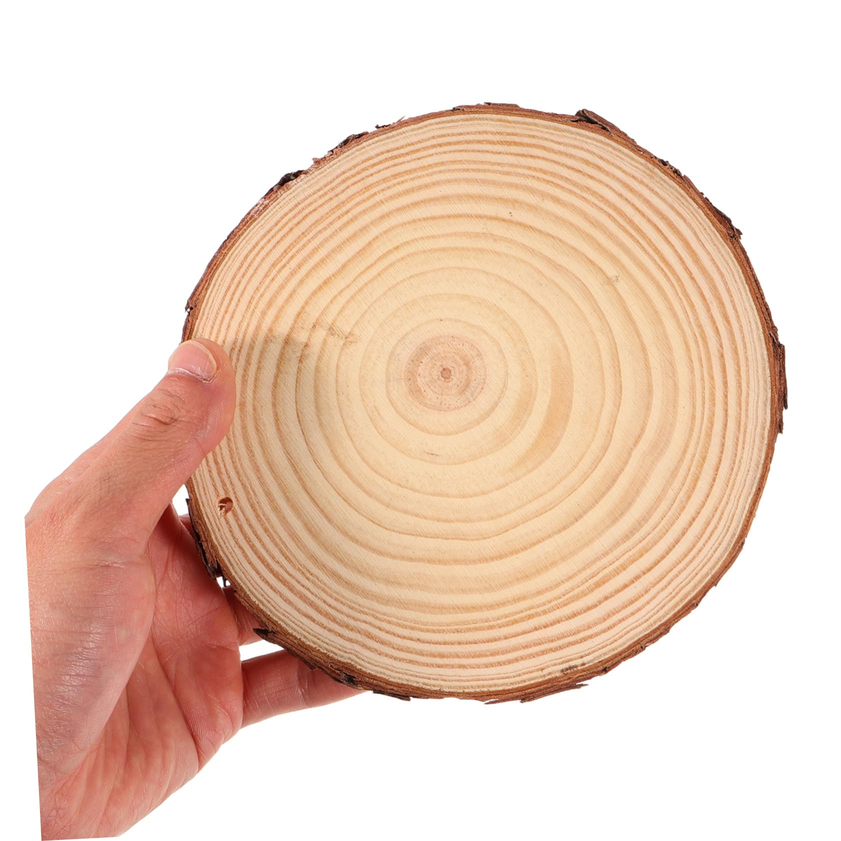 Homoyoyo 5 Stück Naturholzscheiben mit Rinde Robuste Holzkreise für Diy Bastelprojekte Tischdekoration Hochzeit und Weihnachtsdeko Vielseitige Holzscheiben für Kreative Gestaltung