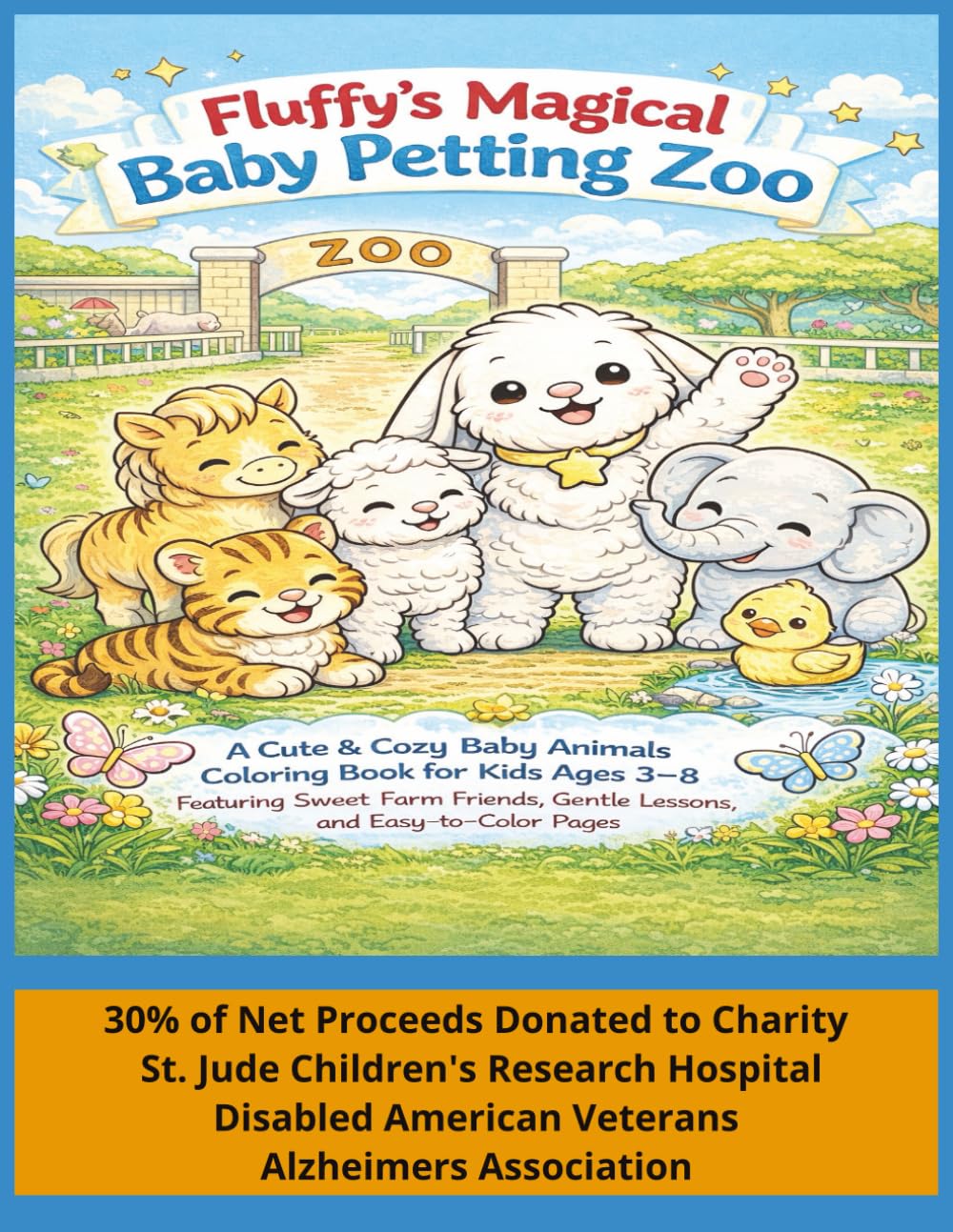 Fluffy's Magical Baby Petting Zoo: A Cute and Cozy Baby Animals Coloring Book