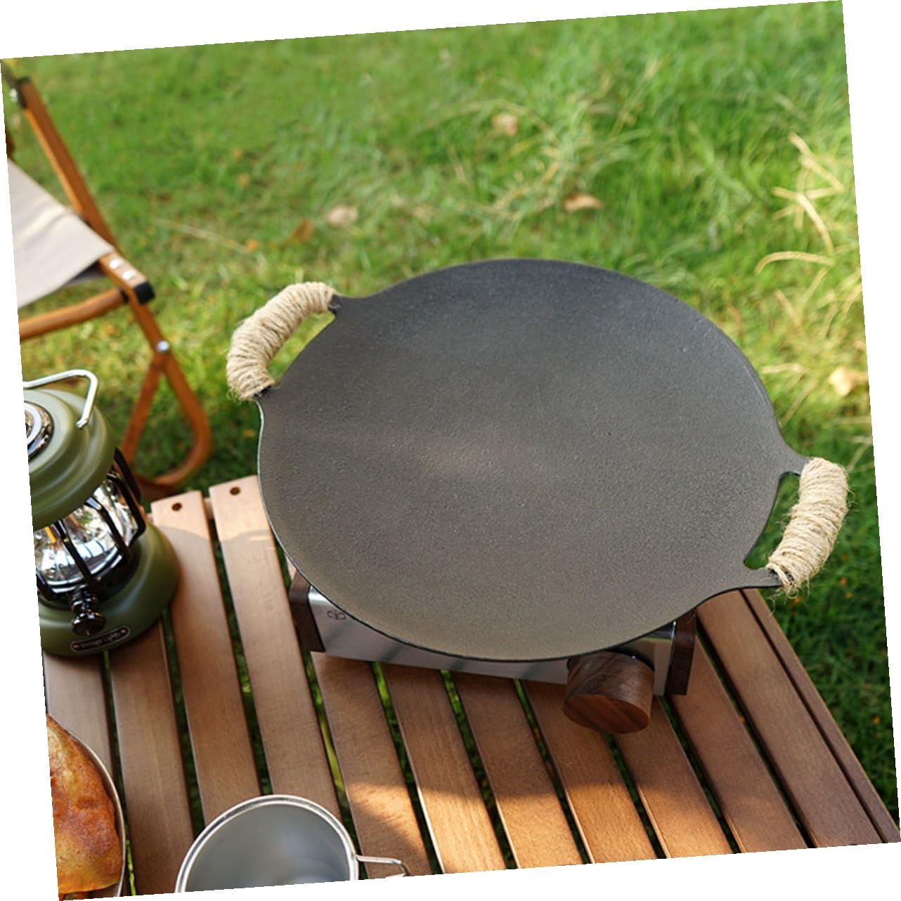 Abaodam Parrilla Para Barbacoa Plancha Grill Bandeja Acampar Accesorio Sartén Antiadherente