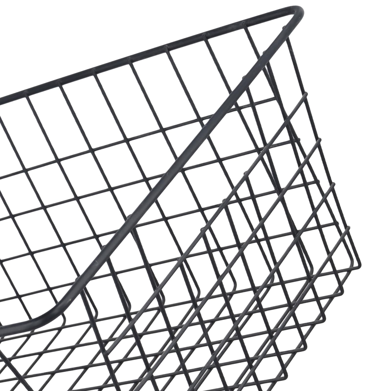 KEILEOHO Cesta de almacenamiento de alambre, cestas organizadoras de metal negro para cocina, despensa, oficina, 36 x 29 x 16 cm, paquete de 3