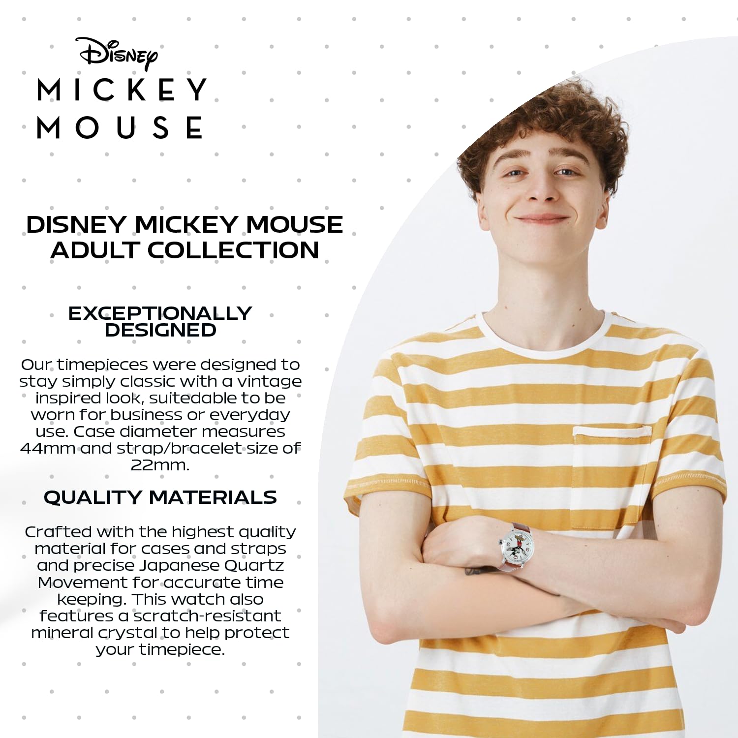 Disney Mickey Mouse Adult Vintage Articulating Hands Analog Quartz Watch - Image 5