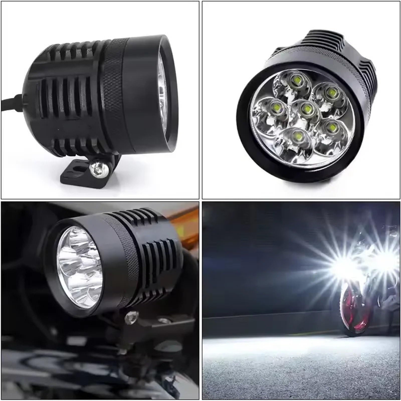 Motocykl Head Light 2 szt. L6X reflektor LED motocykl Moto reflektor lampa błyskowa przeciwmgielna punktowa żarówka Motos super jasna 12V Dirt Bike Reflektor(1 PC)