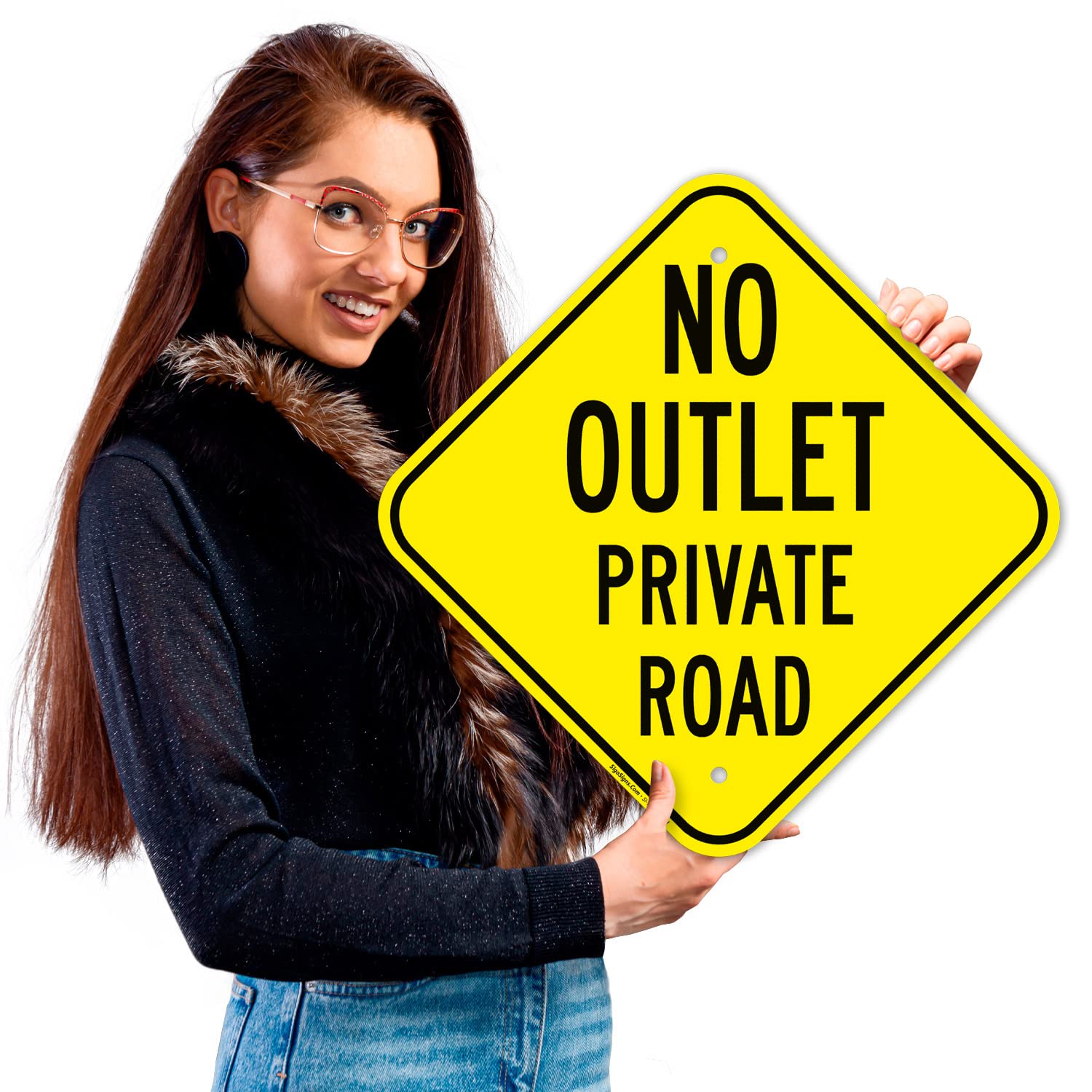 Amazon.com: No Outlet Private Road Sign, 12x12 Inches, Rust