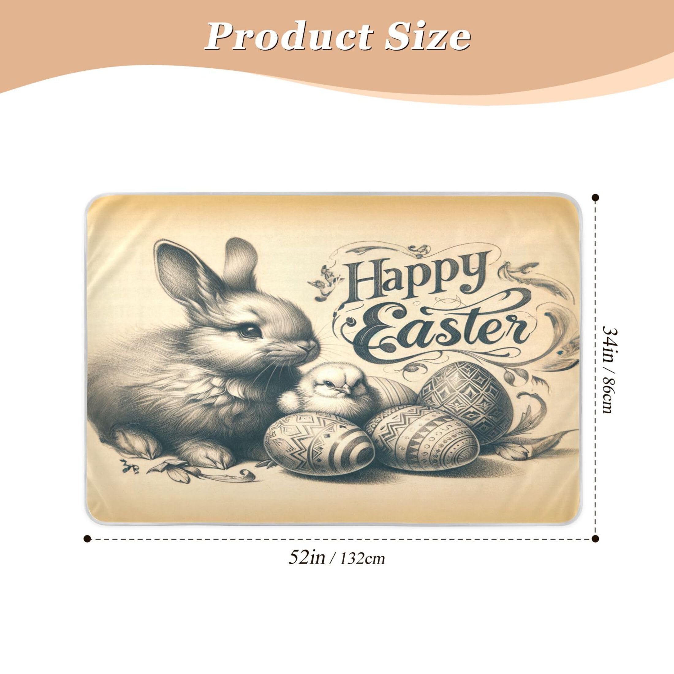 Takiito Happy Easter Bed Pad Reusable Bed Underpad Washable Waterproof Leak-Proof Quick Dry Incontinence Pee Pad for Toddlers Kids Adults Pets 34x52 in