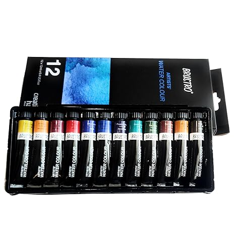 BRUSTRO Artist's Watercolour Paint | Set of 12 Colours X 12ML Tubes | Ideal for Landscape, Portrait, Paper, Painting, Artist, Professional watercolor, Transparent Colors, Painting Dry & Wet, Fine Art - Image 4