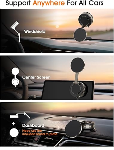 Miniatura 2 de Yoozon Soporte magnético para teléfono Mag Safe con succión fuerte al vacío de 2400 gf, soporte plegable de rotación de 360 para todos los teléfonos