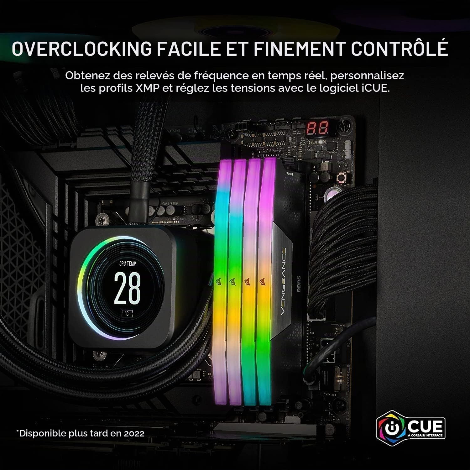 CORSAIR Vengeance RGB DDR5 32Go (2 x 16Go) Jusqu'à 6200MHz Intel RAM