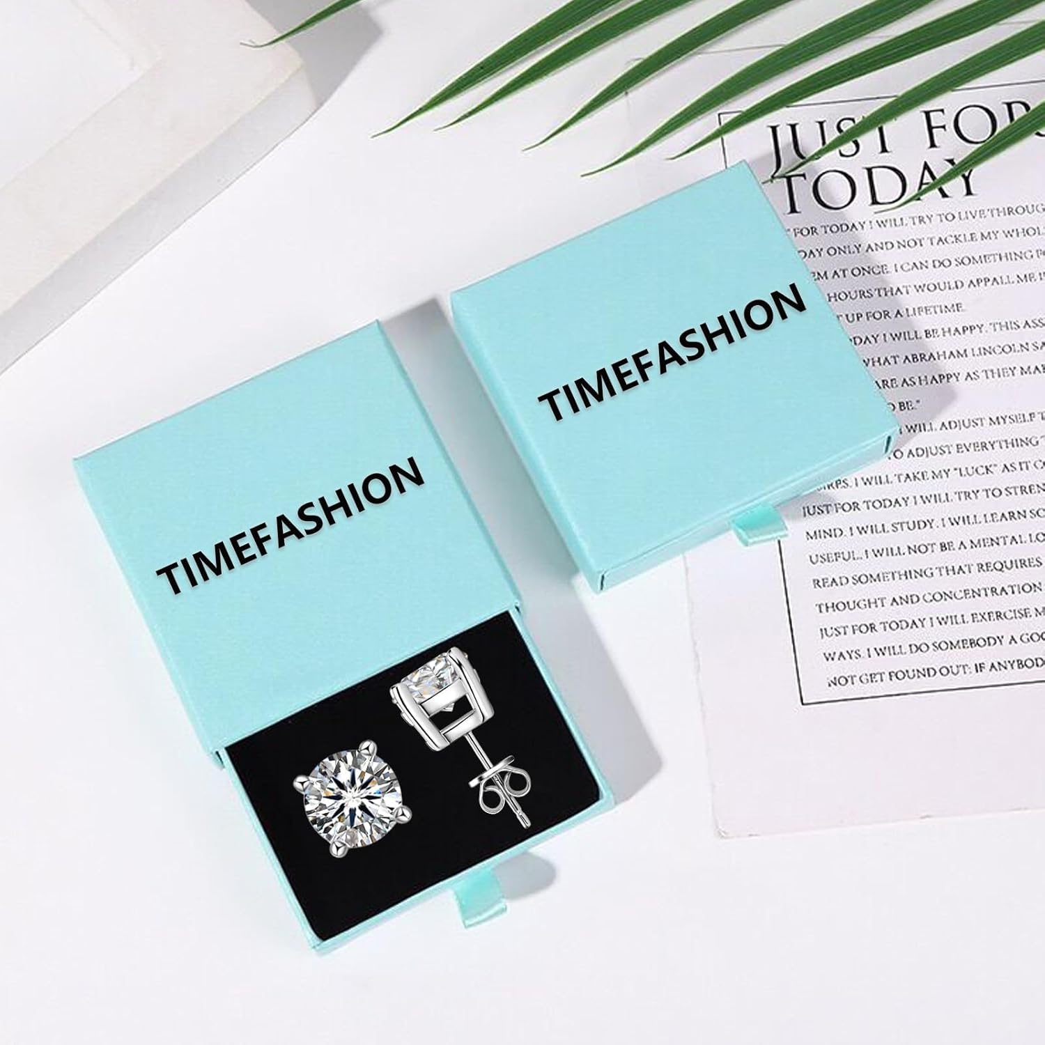 Moissanite Stud Earrings, 0.6ct-4ct D Color Round Cut Moissanite, 925 Sterling Silver 4 Prong Stud Earrings for Women or Men - Image 5