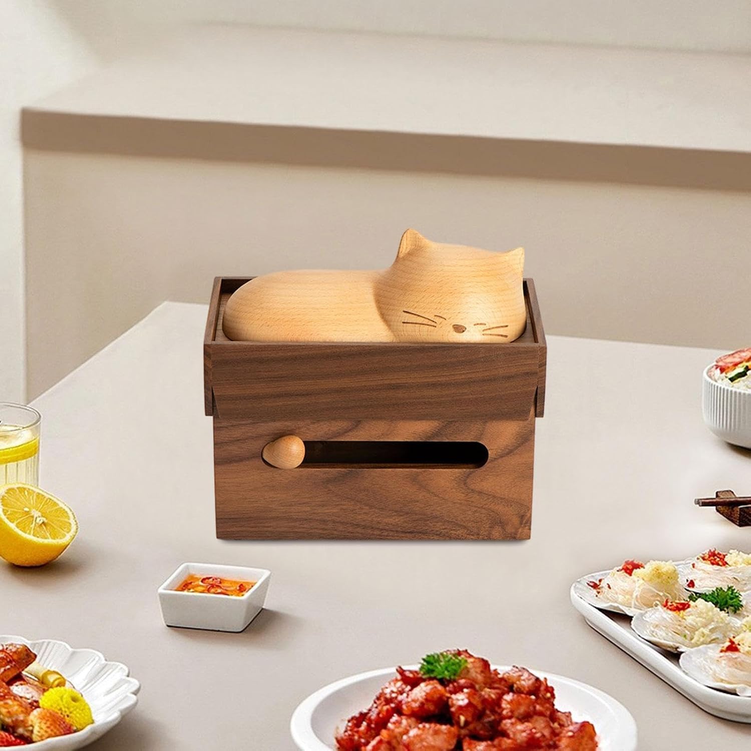 Tissue Box Cover Ornament Sculpture Cute Organizer for Gifts Office