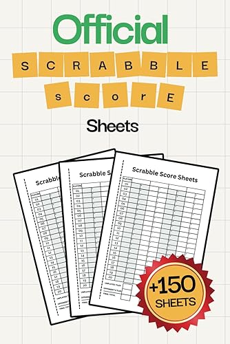 Official Scrabble Score Sheets: up to 4 players, +150 Score Pads for Scorekeeping, Scrabble Game Score Cards, Scrabble Score Pads -Size 6 x 9 inches