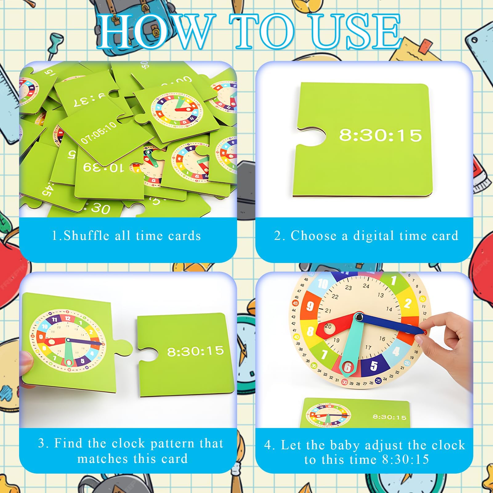 Orologio Didattico Montessori,Orologio per Bambini,Orologio Didattico per Bambino,Orologio per Imparare a Leggere L'ora,Educativo e Montessori,Apprendimento Precoce,Regalo Didattico