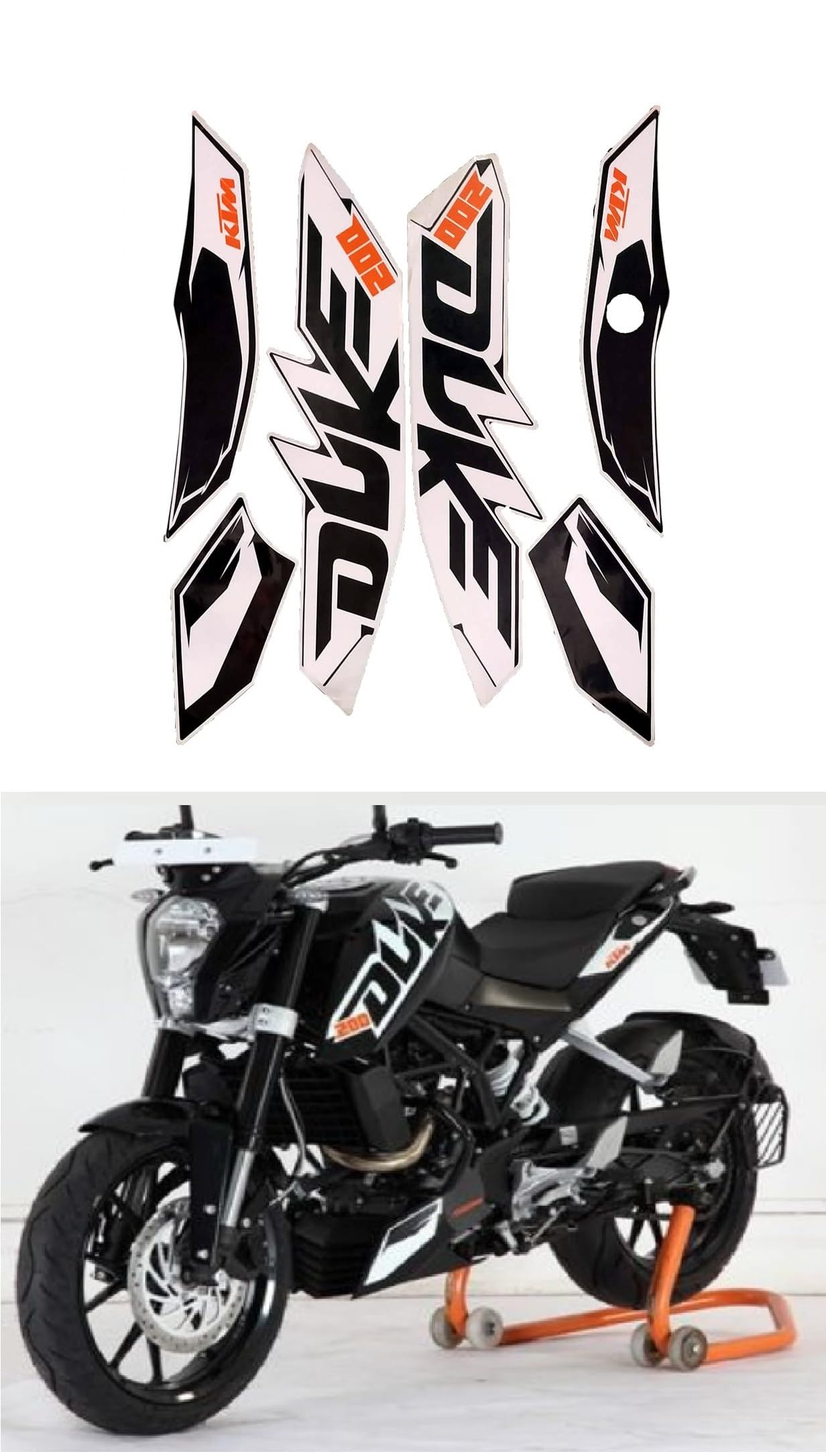 Ohito Bike Fancy Stickers and Decal Kit Stickers Compatible for with KTM duke200 Black Old 2016UKE15-picture-14