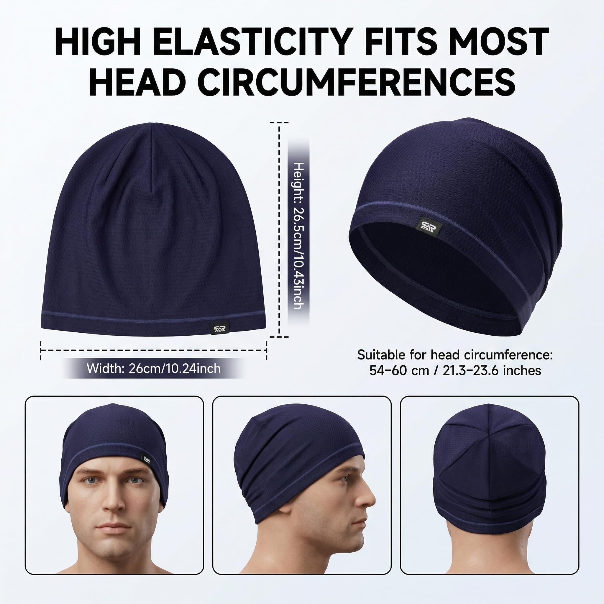 LONGLONG 2 Pack Summer Beanies - Lightweight Breathable Cooling Skull Caps for Women Men Sports & Daily Wear — view 3