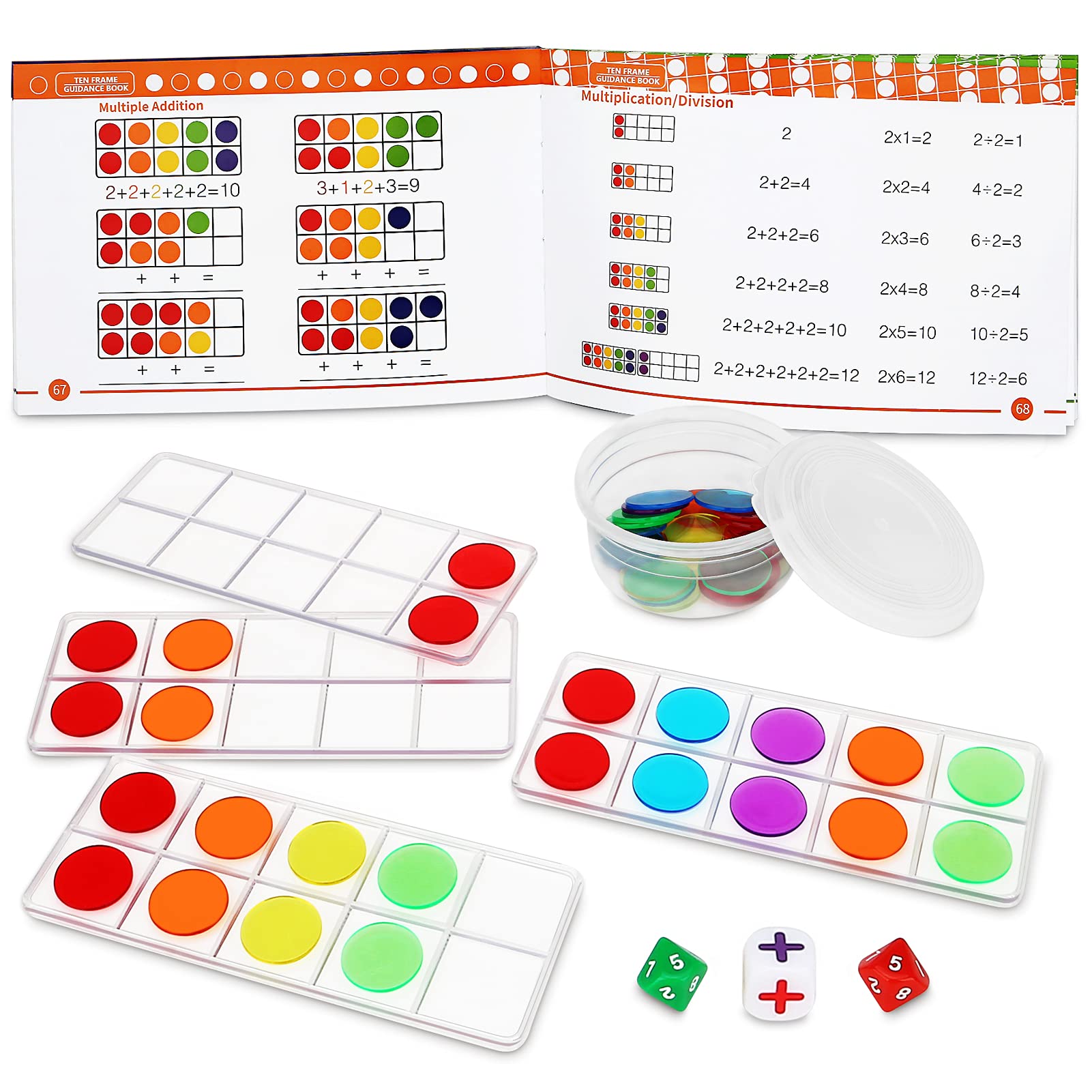 Buy GAMENOTE Ten Frame Math Manipulatives Kindergarten Set TenFrames