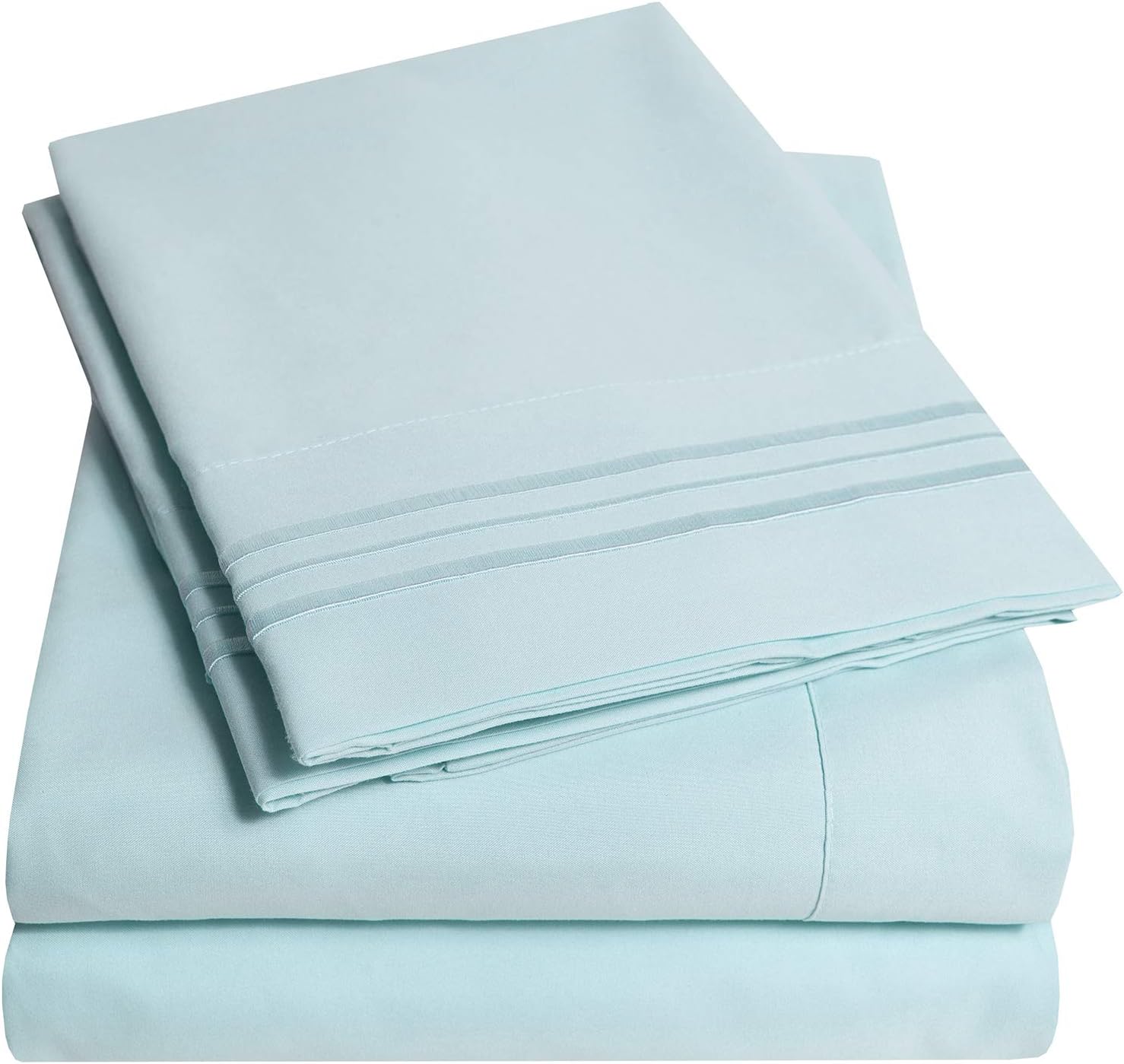 1500 Supreme Collection Bed Sheets - 4 Piece Bed Sheet Set Deep Pocket LOWEST PRICE, SINCE 2012 - Wrinkle Free Hypoallergenic Bedding, 23 Colors - King, Light Blue
