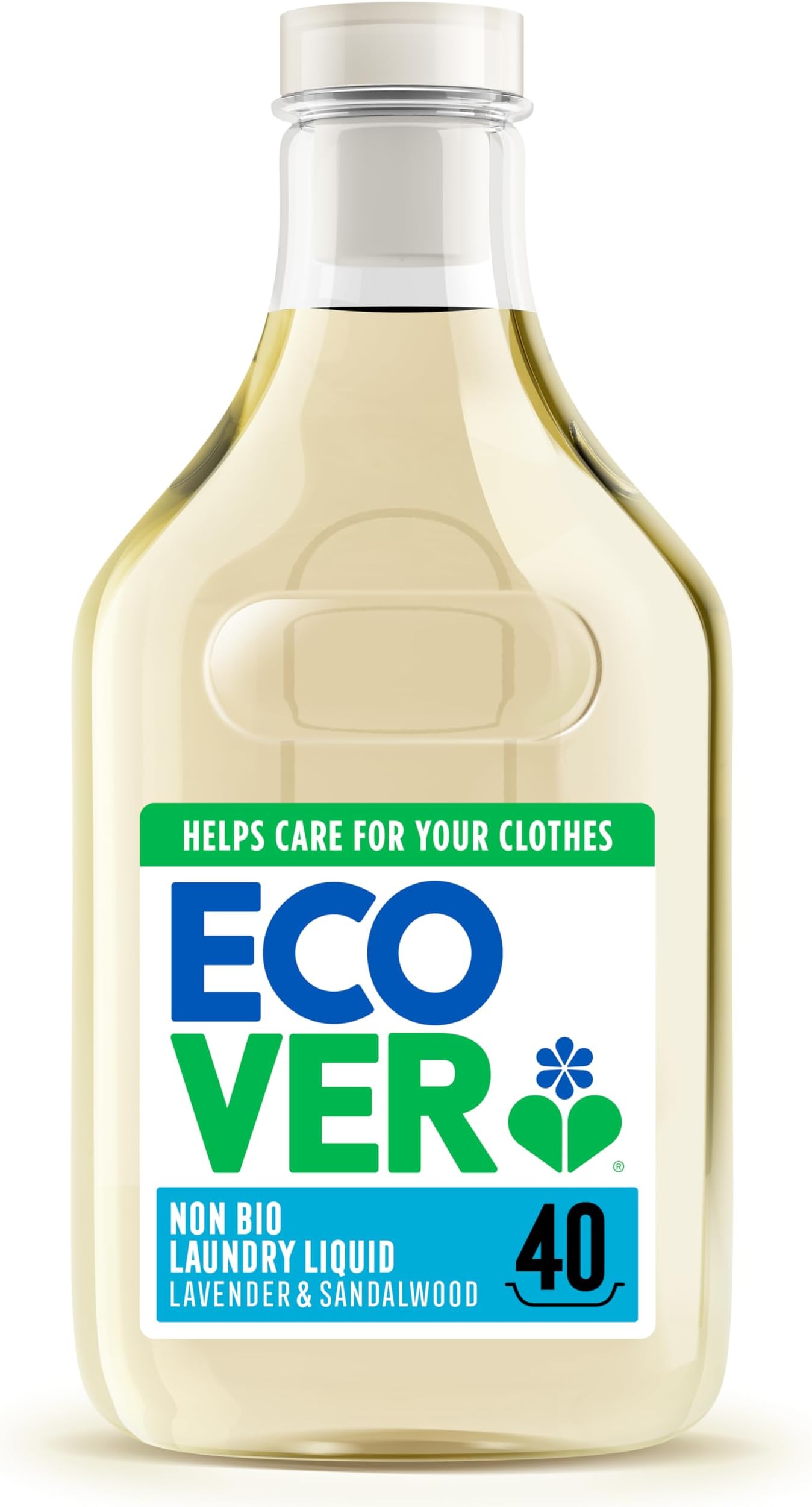 Concentrated Non-Bio, Laundry Detergent, Laundry Washing Liquid, Lavender and Sandalwood, Pack of 1, 40 Washes, 1.43L