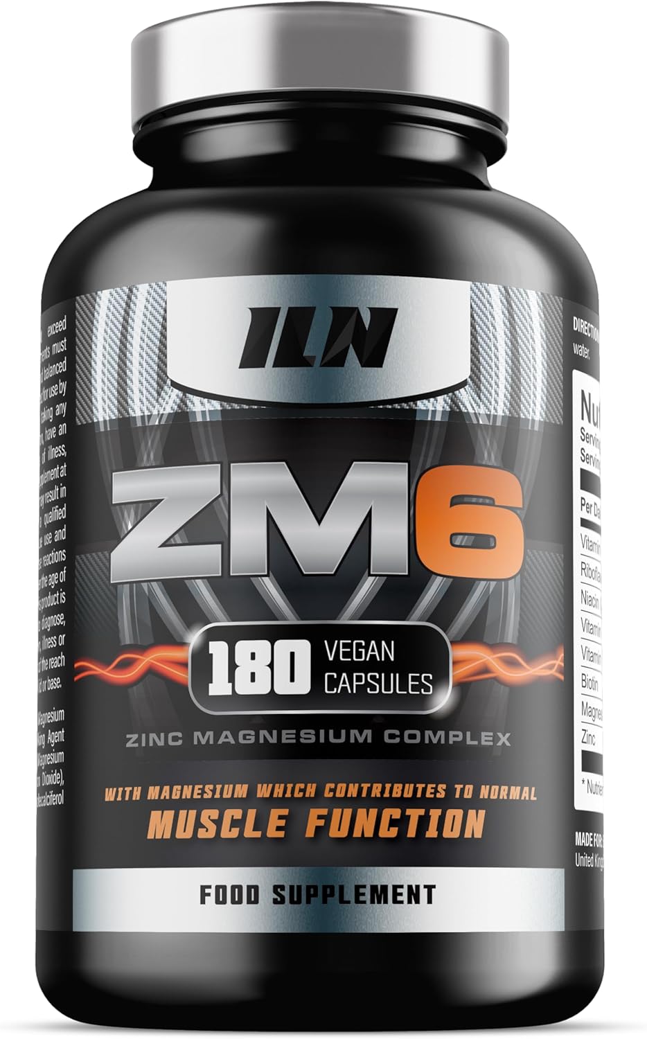 ZM6 – High Strength Zinc Magnesium Supplement – Zinc and Magnesium Tablets for Normal Muscle Function – Zinc Magnesium Booster – 180 Vegetarian Capsules