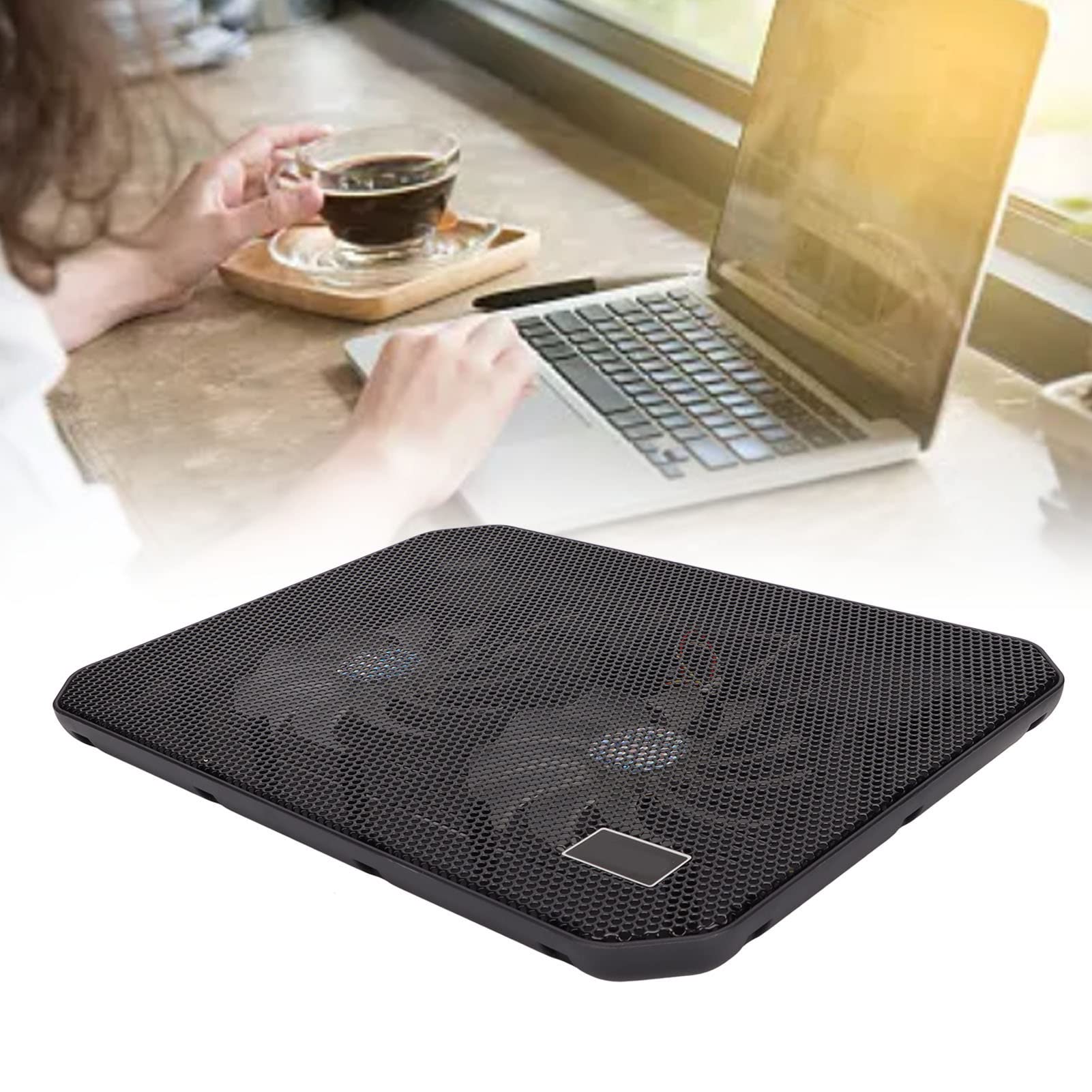 Base di raffreddamento per laptop Doppie ventole Angolo ergonomico Dissipazione rapida del calore Porta USB Dispositivo di raffreddamento silenzioso per laptop fino a 17 pollici