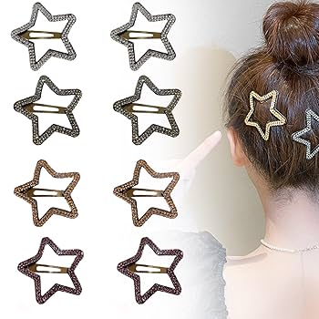 Amazon.co.jp: Roczential 8個セット ヘアクリップ 星 星型