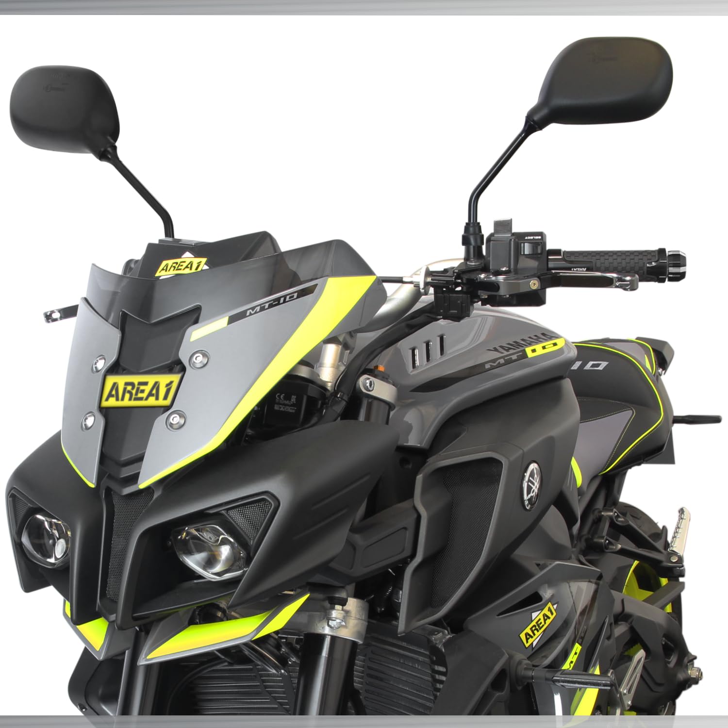 Area1 Coppia Specchietti Retrovisori Universali per Scooter – Omologati E, Filettatura M8/M10 Destra con Adattatori, Compatibili con Race GT50, TPH, Runner, NRG, Liberty, Speedfight, Jetforce, Agility