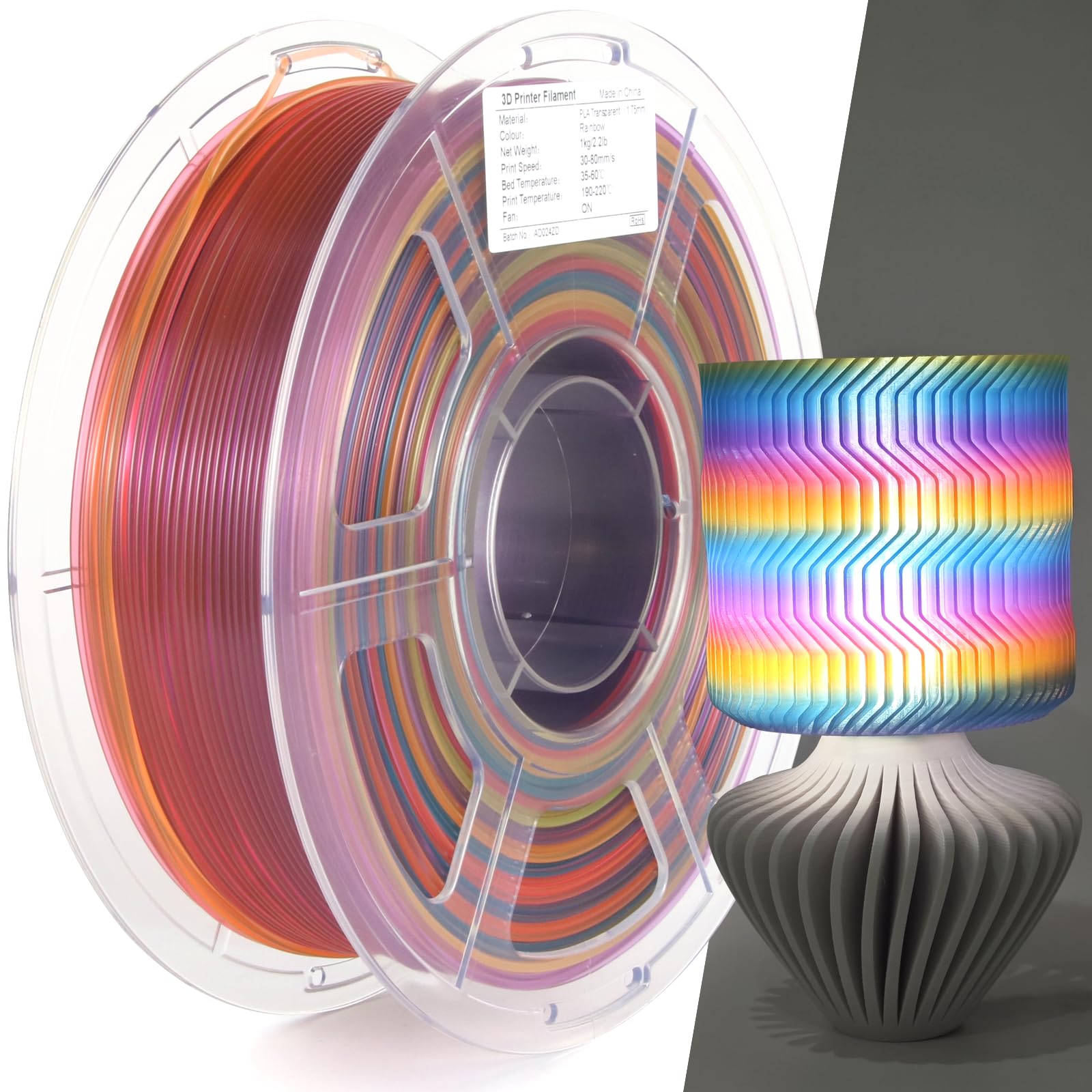 Amazon.co.jp: ISANGHU 3Dプリンター用 PLAフィラメント 透明 1.75mm