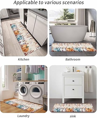 Miniatura 6 de Alfombra de baño elegante con diseño de calabaza para bañera, antideslizante, de secado rápido y absorbente, de tierra de diatomeas, para fregadero