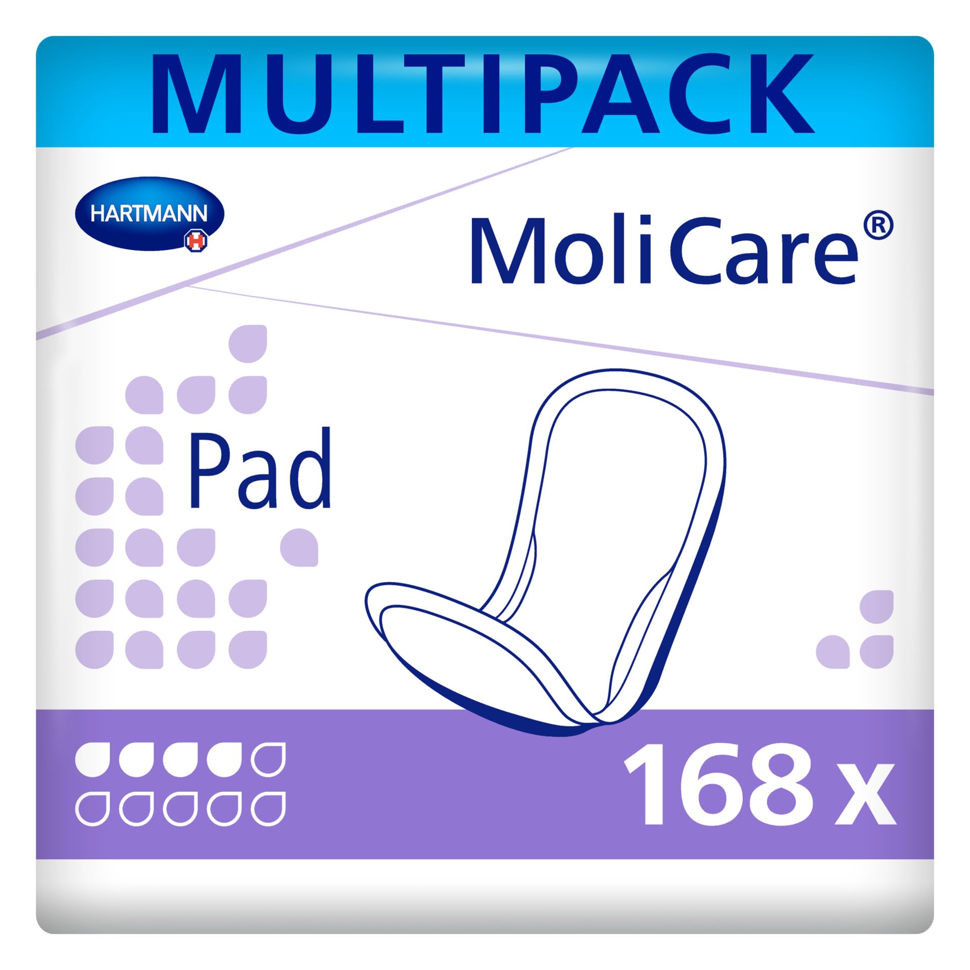 MoliCare Pad 4 Tropfen: Anatomische Einlagen für leichte bis mittlerer Blasenschwäche, 6x28 Stück