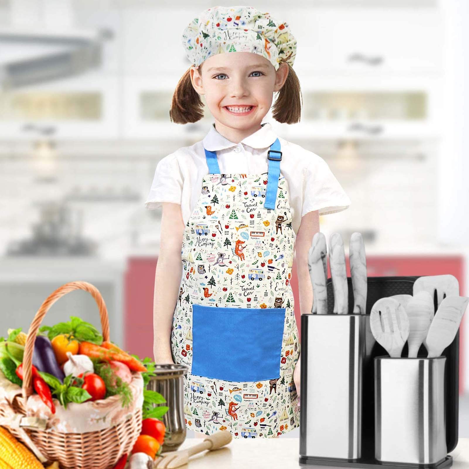 Real Kids Baking Set for Kids – 30 Pcs Gift Set Includes Kids Apron, Chef Hat, Oven Mitt, Real Baking Tools and Recipes for The Junior Chef(Yellow)