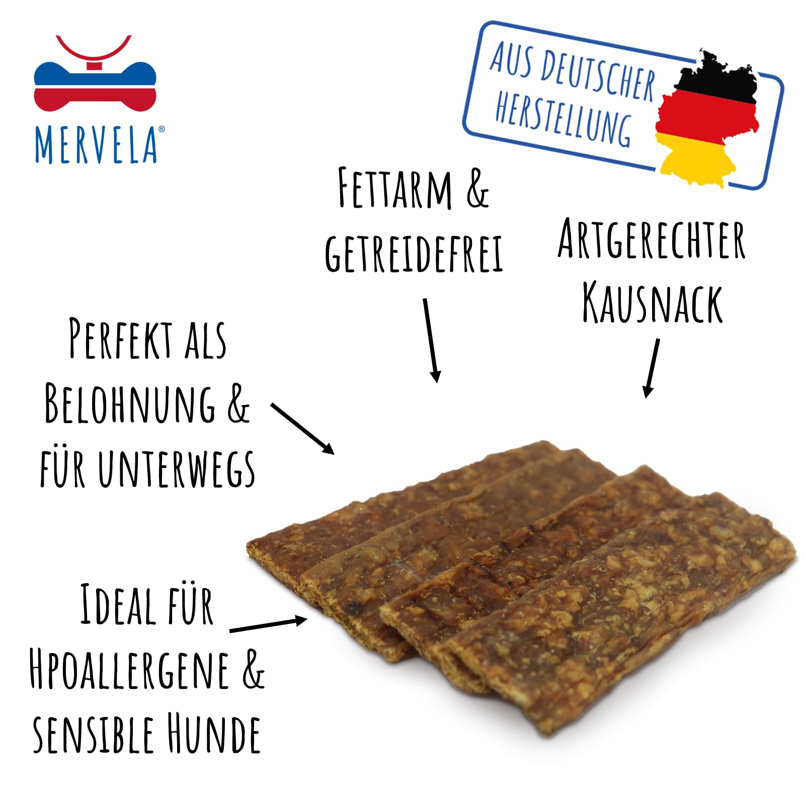 Anatra striscia di carne | 1.000 grammi [qualità dalla Germania] per cani sensibili | ricompensa | spuntino da allenamento | senza cereali | spuntino per cani