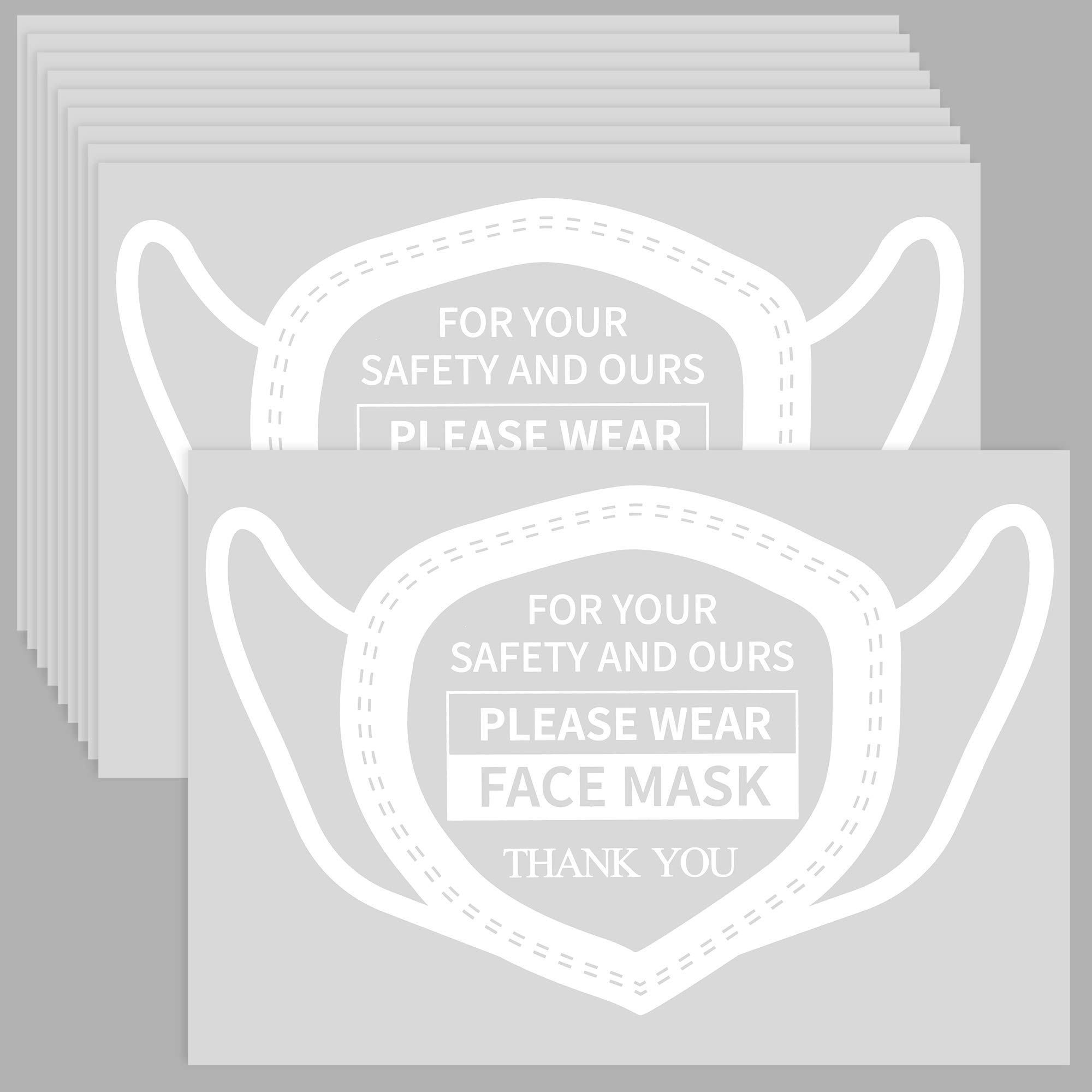 10 Pieces Please Wear Face Mask Window Sticker Face Mask | Desertcart INDIA