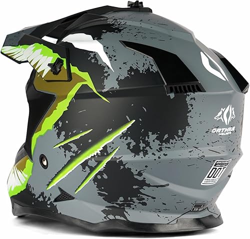 Miniatura 3 de Orthrus Casco todoterreno Greyhound máxima seguridad y rendimiento para los entusiastas de los cuatrimotos adultos, motos de cross, motocross y