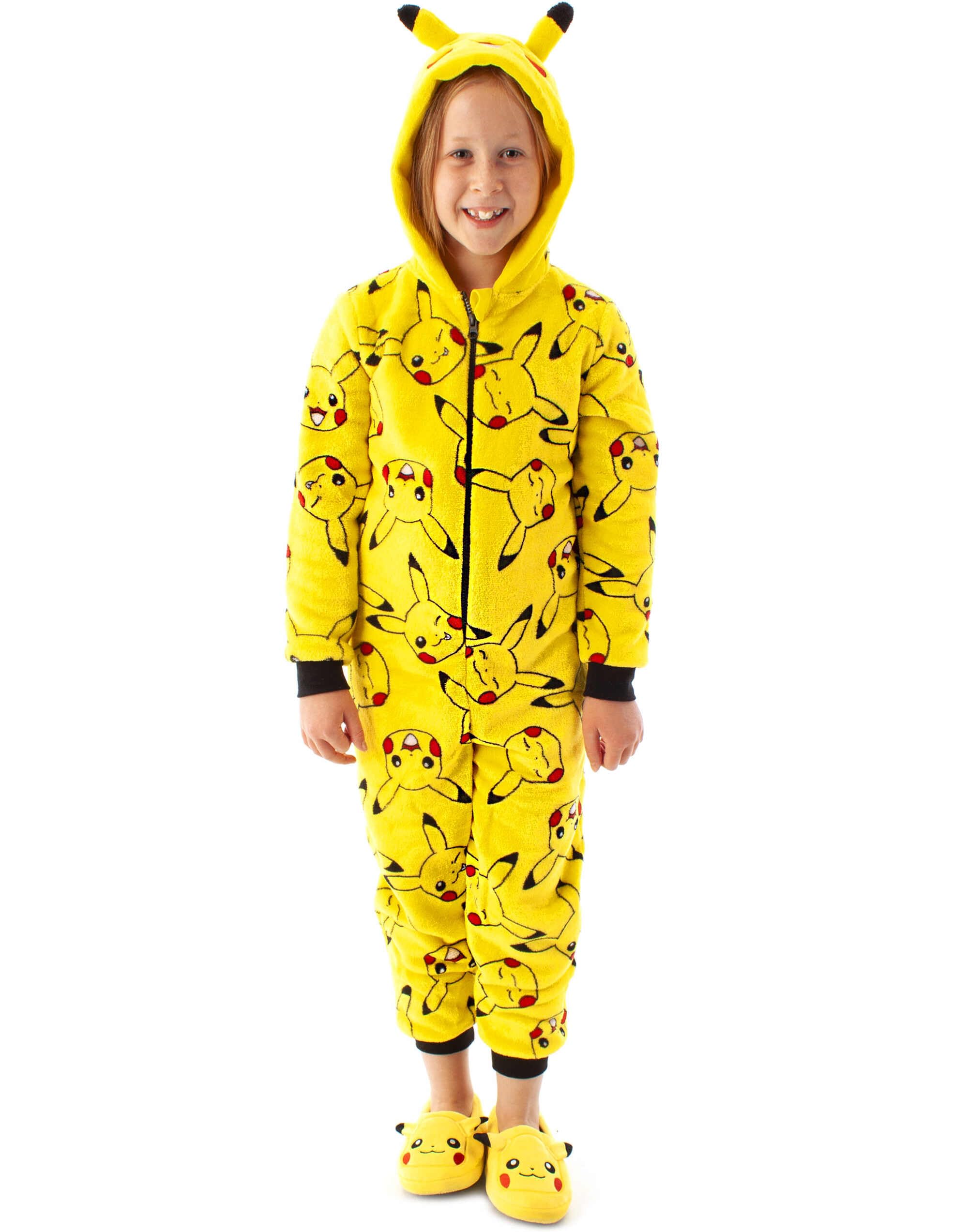 Pokemon Grenouillère pour garçon Pikachu jaune oreilles 3D enfant tout en un 7-8 ans