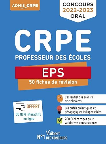 CRPE - Concours Professeur des écoles - EPS - 50 fiches de remise à niveau: Révisions Oral 2022-2023